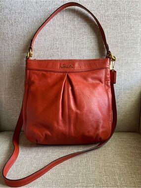 COACH Ashley Hobo Leather Shoulder & Crossbody Bag Burnt Orange